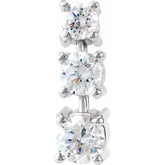 14K Gold Three-Stone Round Diamond Pendant Necklace (0.60 ct)
